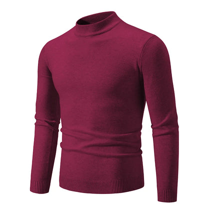 New Autumn Winter Designer Fashion Half Turtleneck Knitted Sweater High Quality Mens Casual Solid Color Warm Women Sweaters