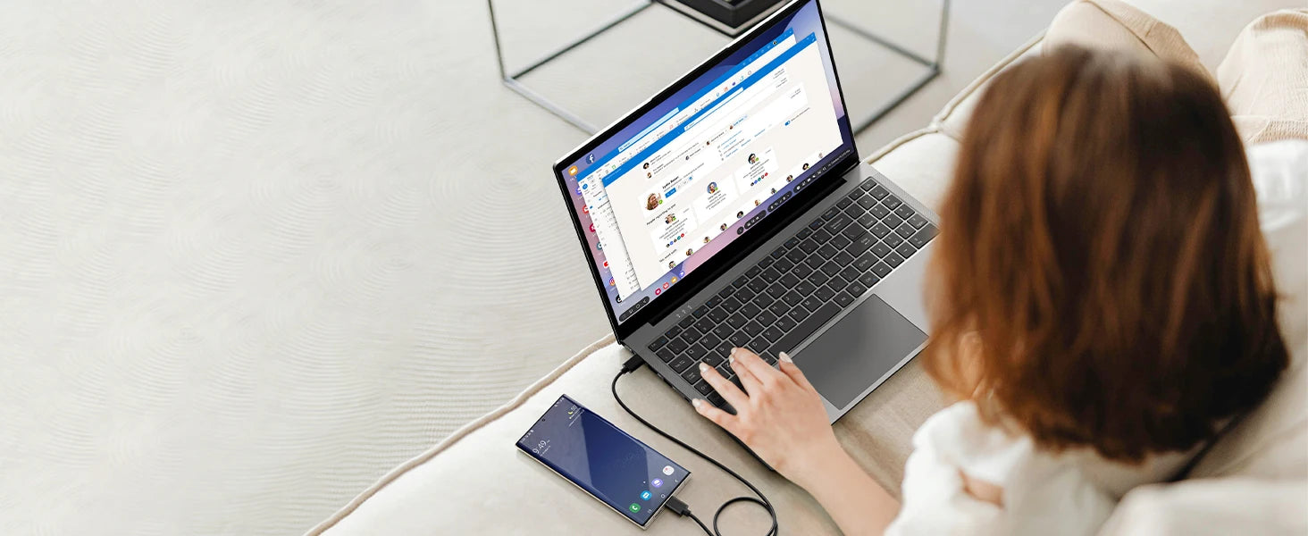 Dopesplay 15.6 inch Portable Lapdock Monitor For Samsung DeX with Keyboard Battery FHD External Screen For Phone Mini PC Laptops.