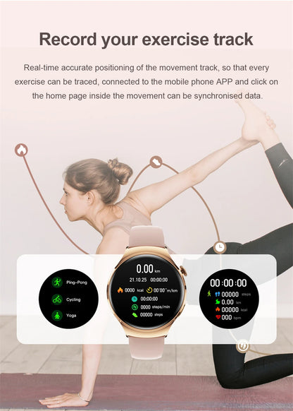 2025New GPS NFC Bluetooth Call Smartwatch Women Watch 4 mini Sports Track Heart Rate Oximetry Monitoring Health Smartwatch Woman.