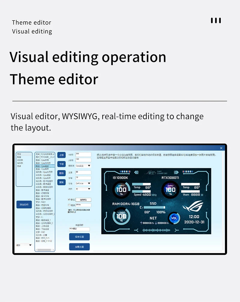 3.5 / 5 Inch IPS Type-C Secondary Screen Mini Computer USB Display CPU GPU RAM HDD Monitor with Holder Metal Case No Use AIDA64