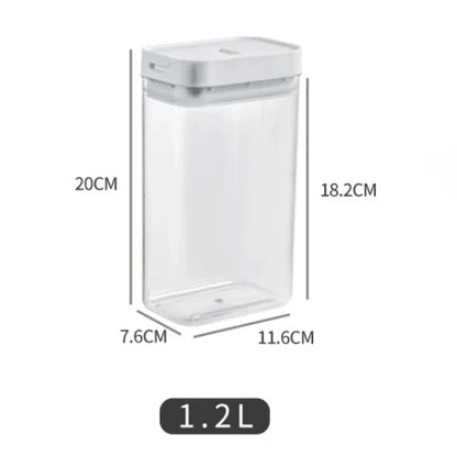 Moisture-Proof Sealed Tank Square Transparent Grain Storage Jar Dried Fruit Snack Box Cans Kitchen Plastic Container Organizer