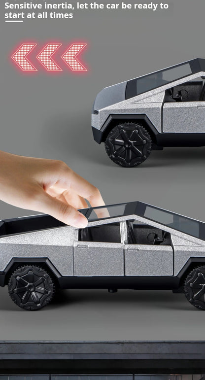 1:36 Cybertruck Toys Off Road Vehicle Die Cast Model Car Beach Motorcycle Hobby Collectible Birthday Gift For Boy.