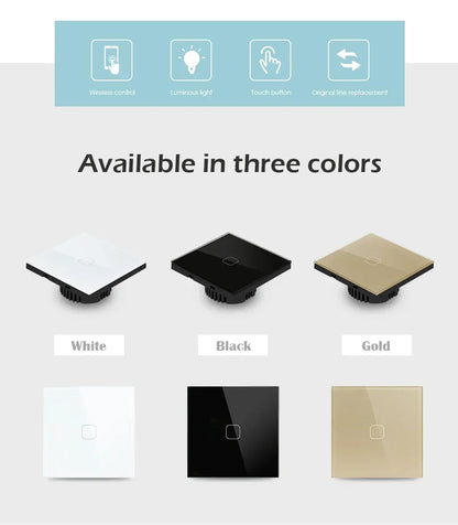 Smart Switch ohne Neutralleiter 1 2 3 4 Gang Wifi Wandleuchte Touch-Schalter Eu 220 V Tuya Smart Home unterstützt Alexa Google Home.