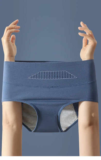 High Waist Period Underwear for Women Leakproof Cotton Menstrual Panties Plus Size 4XL Anti-Odor Absorbent Physiological Briefs.