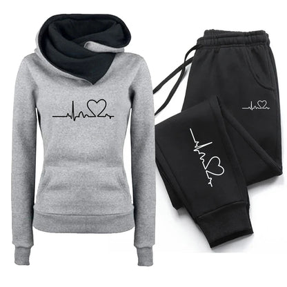 Women's Tracksuit Female Pullover Hoodies Jogging Pants Sweatshirt Sports Suit Two Piece Set Women Clothing Winter Warm Outfits.