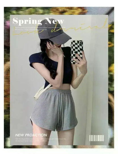 Women Gym Fitness Running Shorts Women's Summer Thin Style Loose Casual Large Size Wide Leg High Waist A-word Sports Hot Pants.