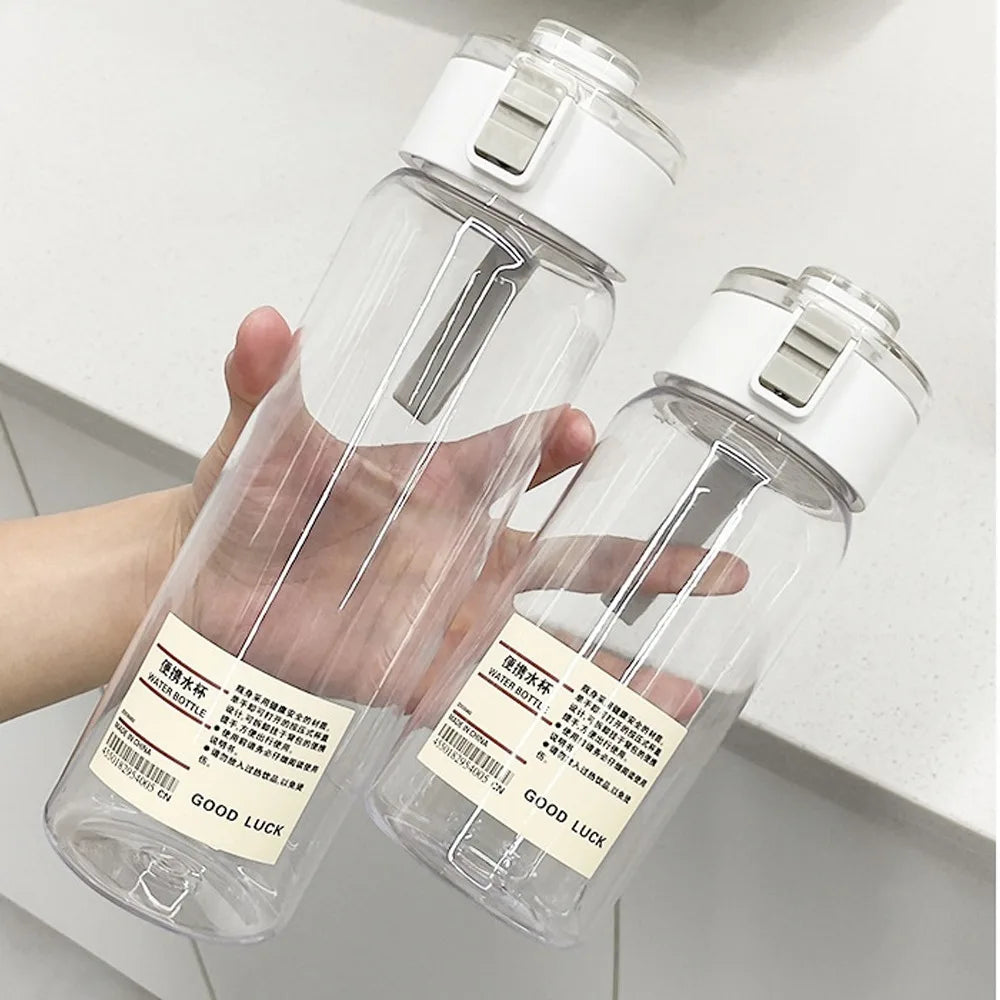 Portable Transparent Kawaii Water Bottle Sports Water Cup Plastic Handy Cup Outdoor Travel Office Essential Water Bottle ]Cup.