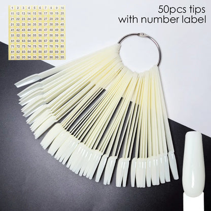 80/50/20pcs Nail Display Sticks Nail Swatch False Nail Tips Nail Gel Polish Practice Clear Display Board for Nail Art Tools