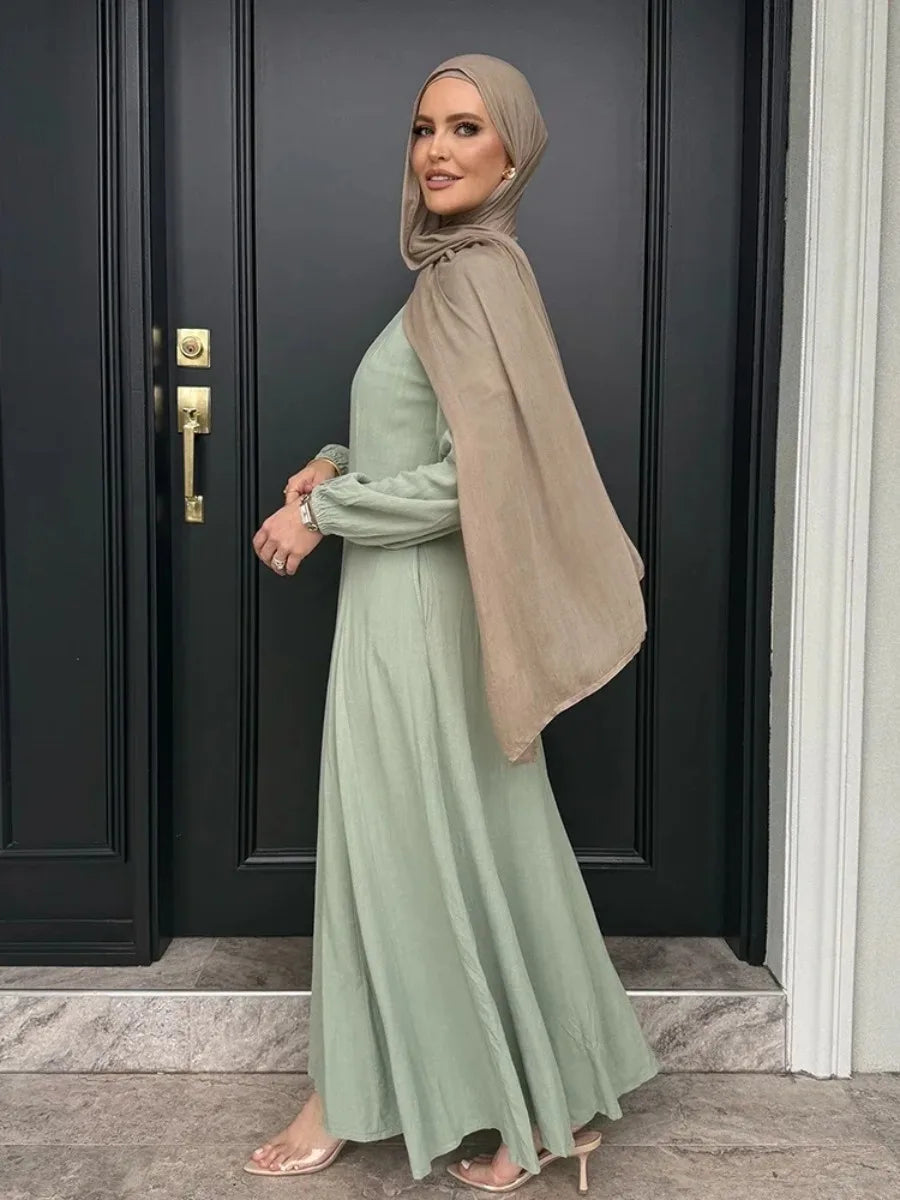 Muslimische Abaya Frauen Kleider Solide Schlank Jalabiya Eid 2025, Ramadan Marokko Islam Vestidos Largos Arabische Lange Robe Dubai Abayas Kaftan