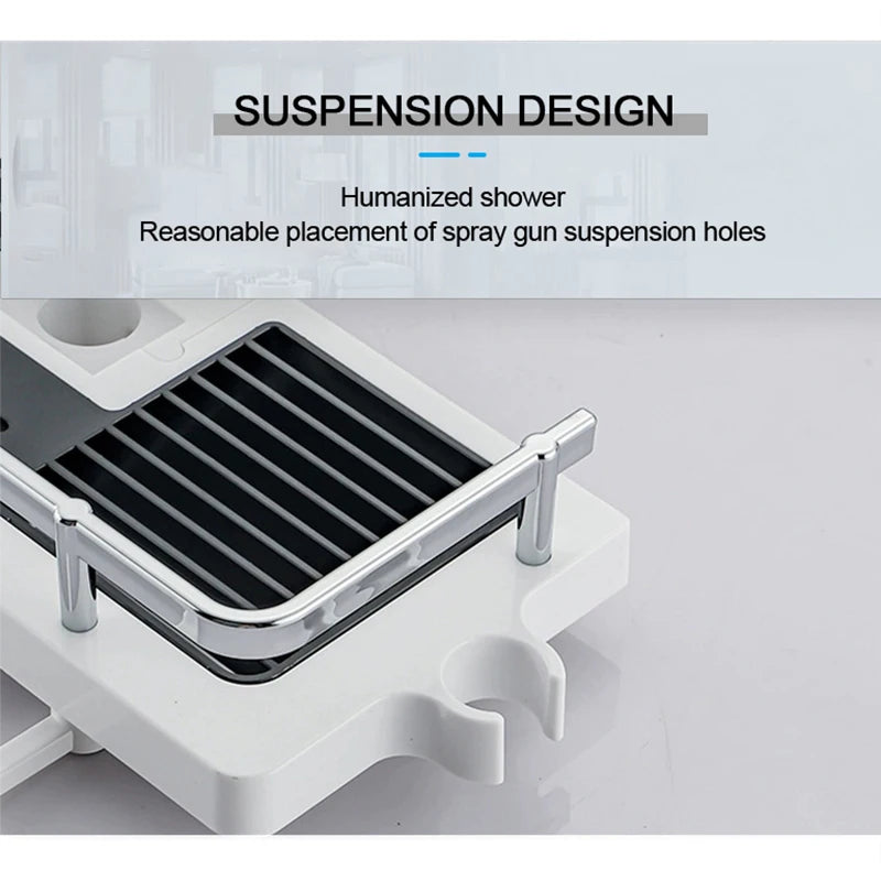 Dusche Lagerung Halter Bad Regal Pole Regale Shampoo Tablett Stehen Kein Bohren Heben Badezimmer Dusche Lagerung Rack Organizer