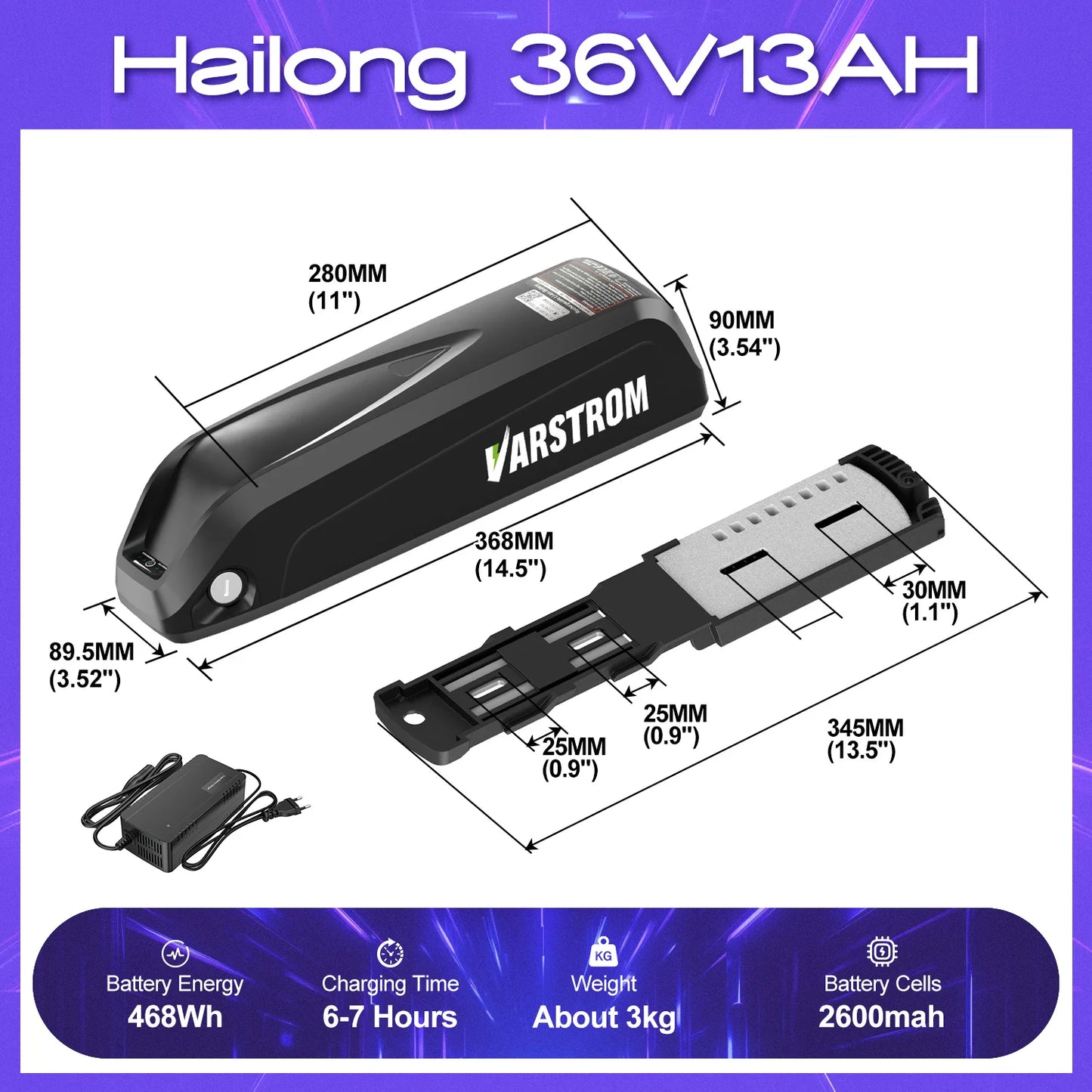 [ON SALE] Hailong Battery Electric Bicycle 21700 18650 Cells Pack 48V 36V 13Ah 52V 20Ah eBike Powerful Lithium Battery for BBS02