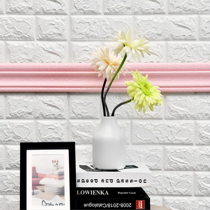 Decorative waterproof and mildew proof 2.3m skirting board 3D pattern self-adhesive wallpaper living room wall sticker