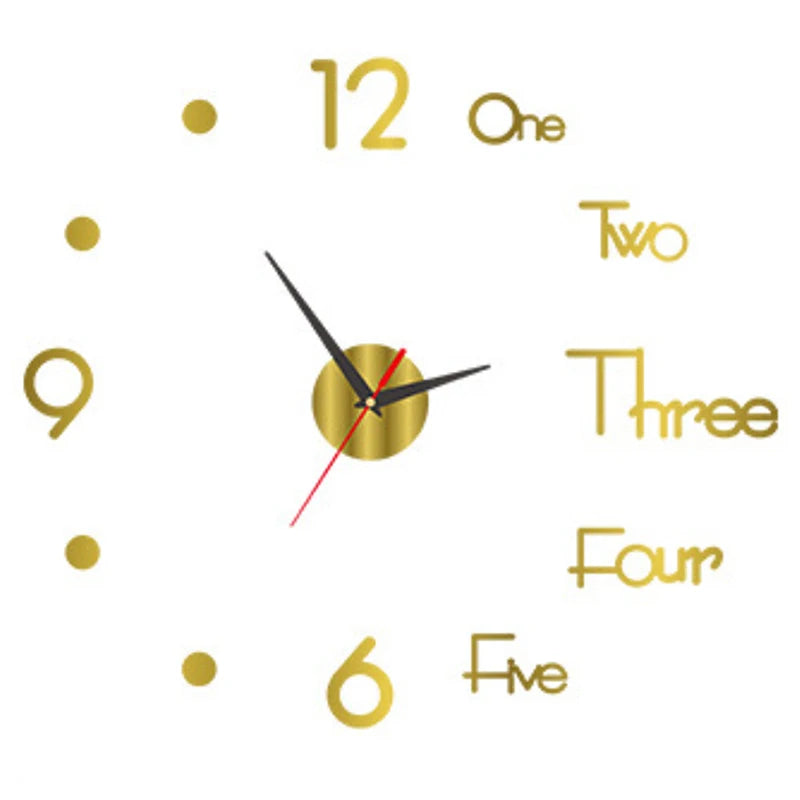 3D Leuchtende Wanduhr Rahmenlose Acryl DIY Digitale Uhr Wand Aufkleber Stumm Uhr Für Wohnzimmer Schlafzimmer Büro Wand Dekor