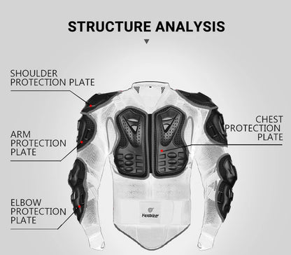 5XL Motorcycle Jackets Men's Full Body Armor Protection Jackets Motocross Enduro Racing Moto Protective Equipment Clothes.