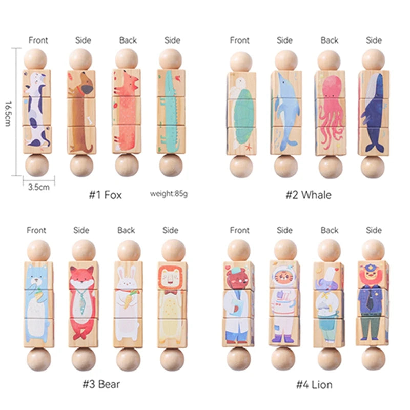 Baby Wooden Rotating Jigsaw Puzzle Hand bell Toy Baby Mobile Musical Rattle Toy Montessori Puzzle Game For Babies Newbaby Gift.