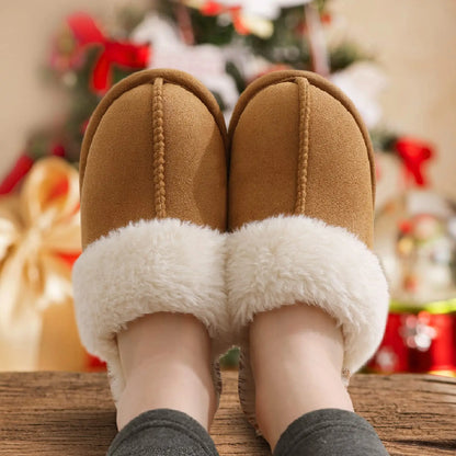 Evshine Women Plush Cotton Slippers Winter Indoor Warm Soft House Slipper Comfort Memory Foam Slides Outdoor Fur Fuzzy Flat Shoe.