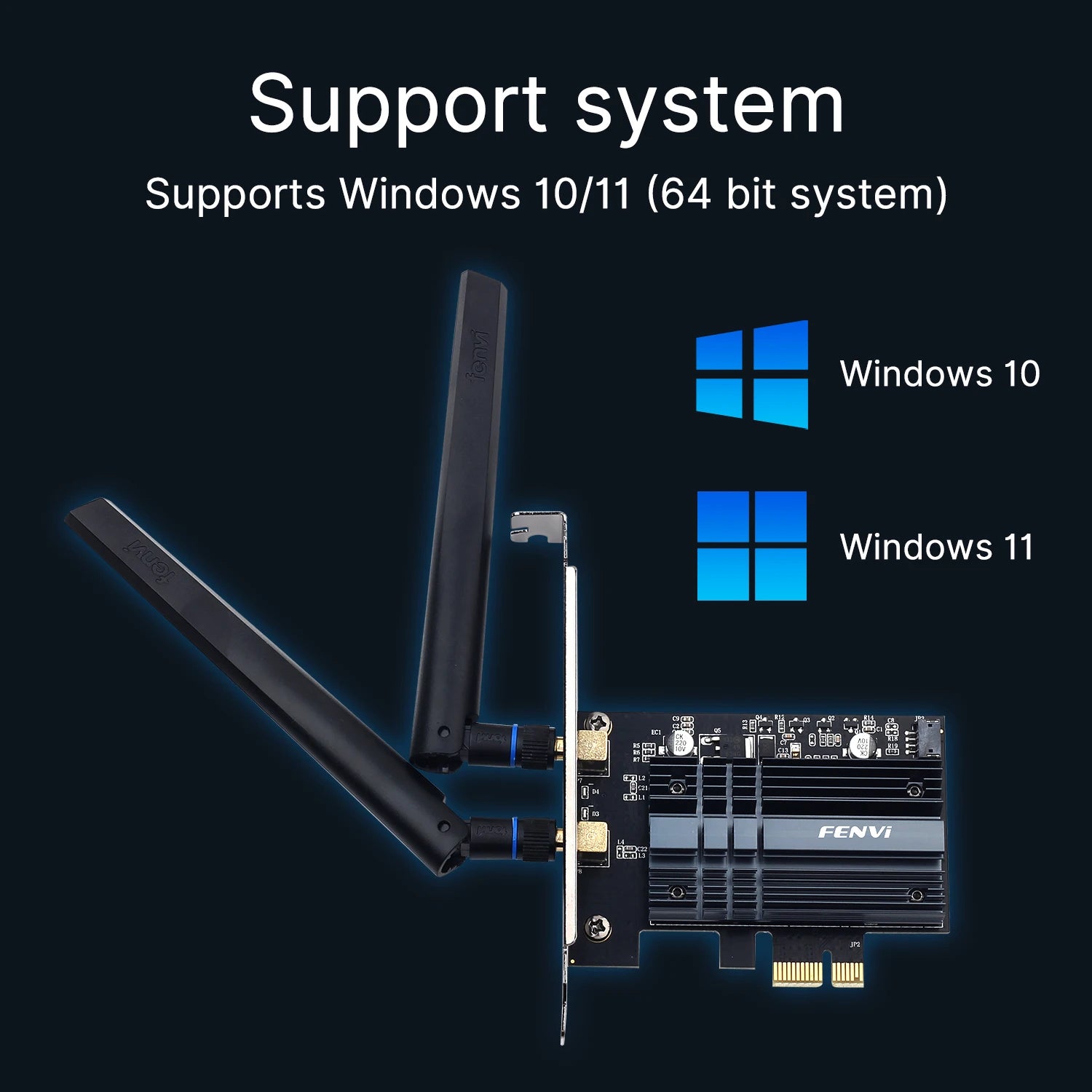 fenvi WiFi 6 Pci-e Wireless Adapter Bluetooth 5.2 for Intel AX200 Network Card Dual Band 5Ghz 2.4G Wifi6 for PC Win 10/11.