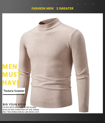 New Autumn Winter Designer Fashion Half Turtleneck Knitted Sweater High Quality Mens Casual Solid Color Warm Women Sweaters.