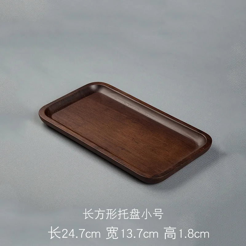 Heavy Bamboo Tray Rectangular Home Living Room Tea Tray BBQ Plate Fruit Snacks Bread Tray