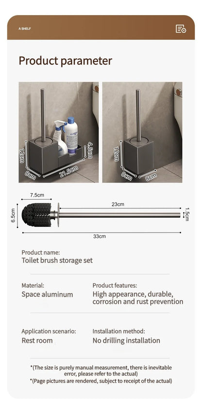 Kein Stanzen Badezimmer-Toilettenregal/Badezimmer-Wandbehang-Toilettenregal/Toilettenbürstenaufbewahrung