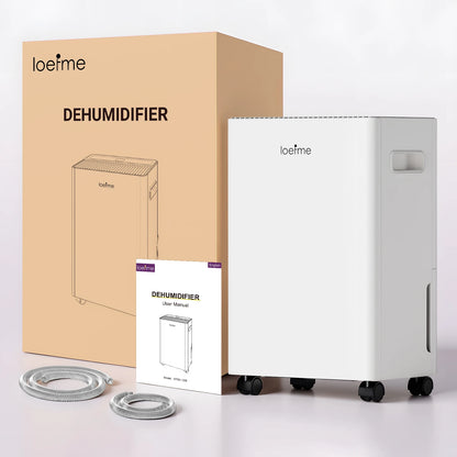 LOEFME 8L Electric Dehumidifier with Automatic Humidity Sensor & Display 24Hr Timer, Laundry Drying, Continuous Drainage 1m & 3m.