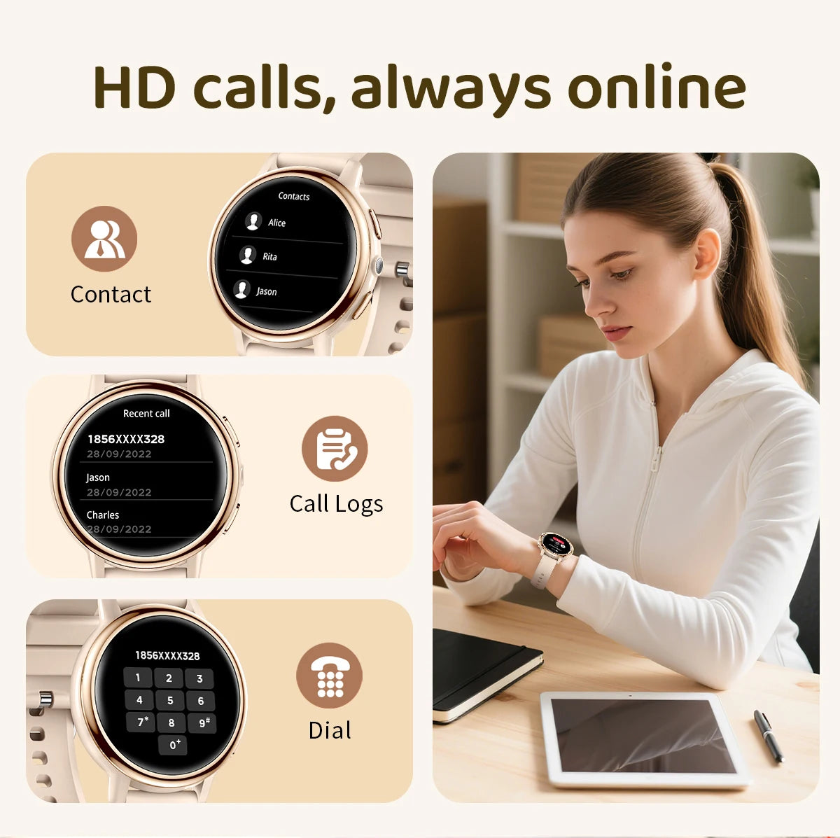 LIGE 2025 New 1.26 inch Screen Smart Watch Women IP68 Waterproof Sports Women’s Health Monitor Watches Bluetooth Call Smartwatch.