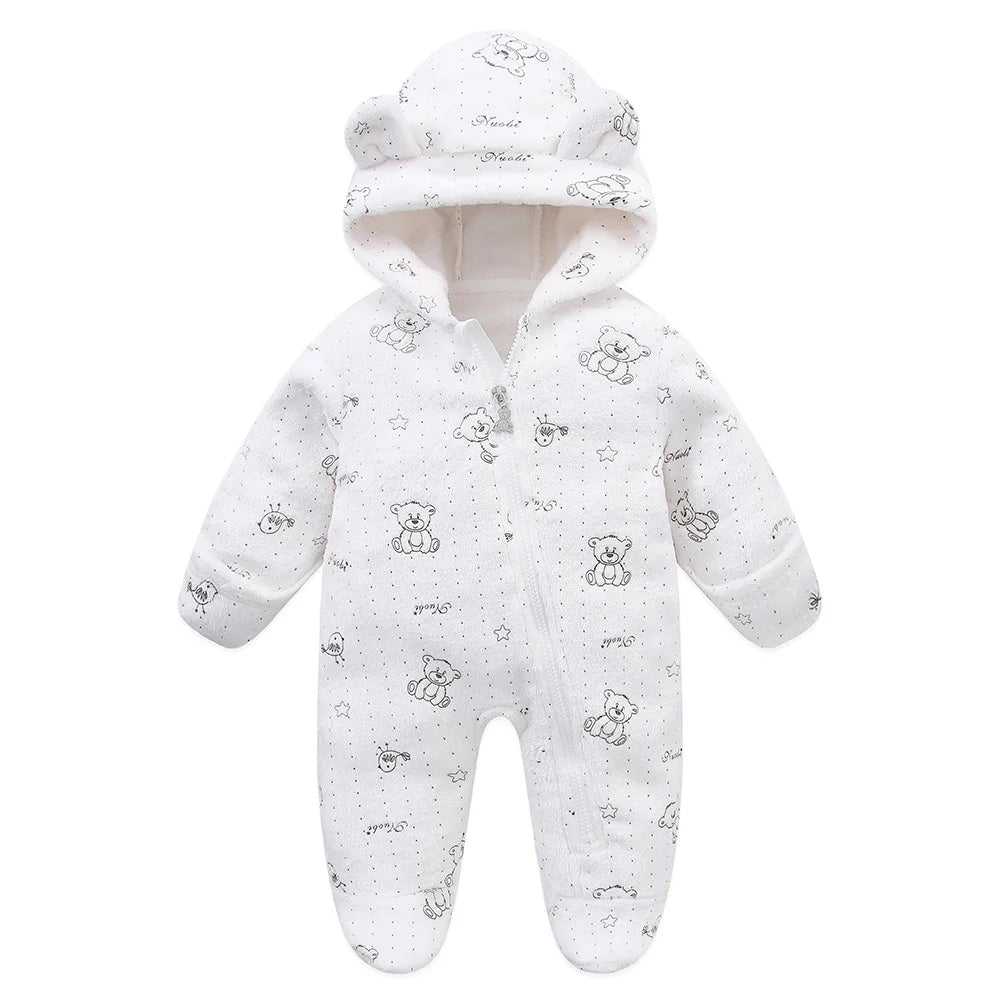 Neugeborenen Baby Flanell Strampler Weiche Warme Herbst Winter Body für Jungen & Mädchen Cartoon Print Overall 0-19M neugeborenen Baby Kleidung