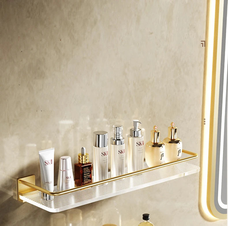 Punch-freies Luxus Badezimmer Regal Regale Wand Shampoo Kosmetische Lagerung Rack Für Küche Halter Platz Acryl Organizer