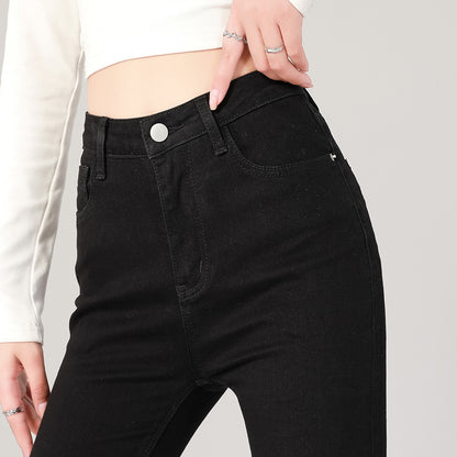 Fashion Women's Slim Skinny Jeans Comfortable Stretch Casual Solid Colours Pencil Pants Female Black Denim Trousers.