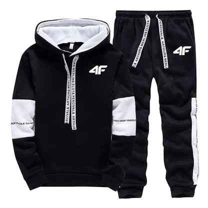 Hot Sale Men's Tracksuit Hooded Long Sleeves Casual Sports Single Piece Sweatshirts And Daily Sweatpants Comfort Outdoor Jogging.