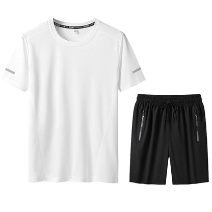 6pcs Men T-shirt Tracksuit Sets Plus Size 5XL/6XL/7XL 90-175kg Quick Dry Round Neck Short Sleeve Sportwear Big Size Men Clothing.