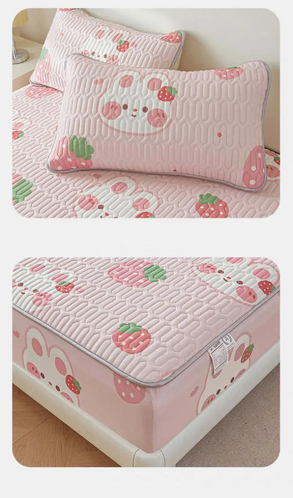 Cartoon Cute Pattern Cooling Fitted Sheet Single Natural latex fabric Soft cushion for Bedding Slow rebound Non-Slip Mattress