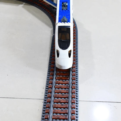 MOC City Creative Idea Train Straight and Curved Rails Base Tracks Shoulder Building Blocks Bricks Accessories DIY kid Toys gift.
