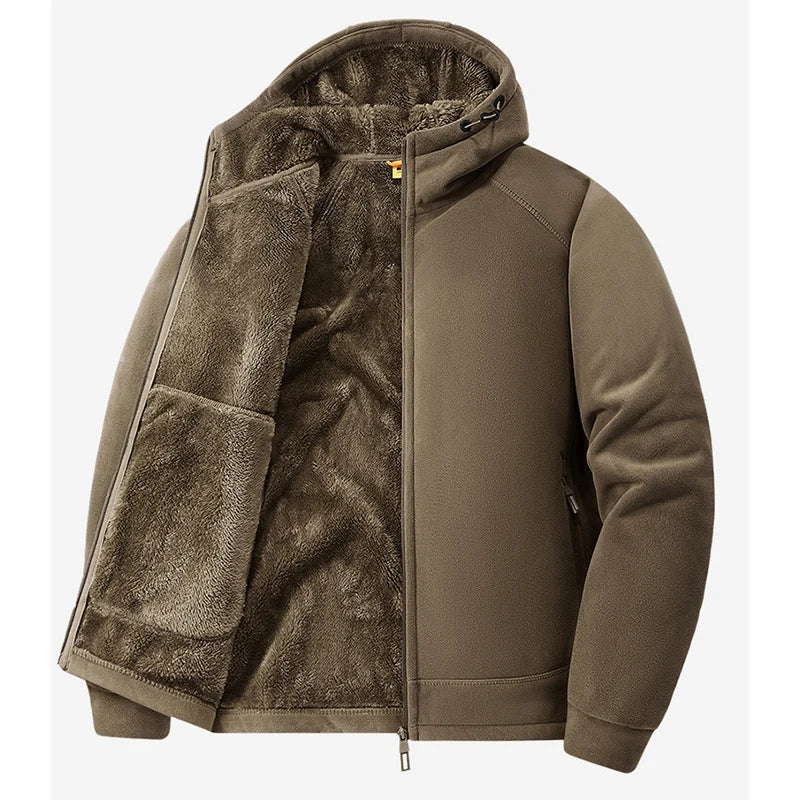 Winter Men Fleece Warm Jackets Mens Windproof Thick Jackets Parkas Coats Men Hooded Casual Outwear Jackets Male LZLLTT