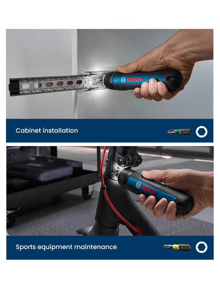 Bosch GO 3 Elektroschrauber-Set, 3,6 V, 5 Nm, kabellose Mini-Handbohrmaschine, wiederaufladbarer Schraubendreher, Bosch Multifunktions-Elektrowerkzeug