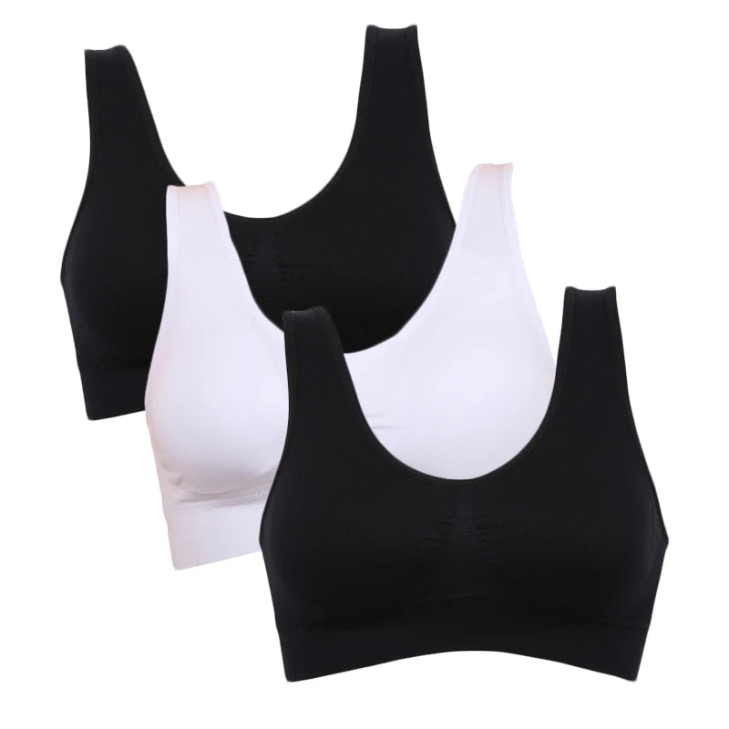 3PCS/lot Seamless Bra With Pads Plus Size Bras For Women Active Bra Wireless Brassiere Push Up Big Size Vest Wireless BH 5XL.