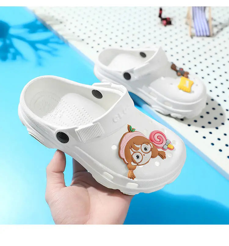 3-12y Kids Mules & Clogs Summer Boys Girls Sandals Cartoon 6 Colors Non-slip Comfortable Beach Slippers Children Garden Shoes 24