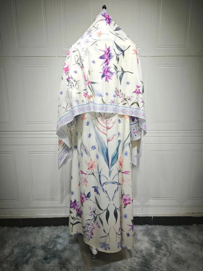 2025, Sommer-Strickjacke mit arabischem Blumenmuster für muslimische Frauen, elegante Dubai-Hijab-Abaya mit innerem islamischem Urlaubsoutfit, neues Türkei-Kleid