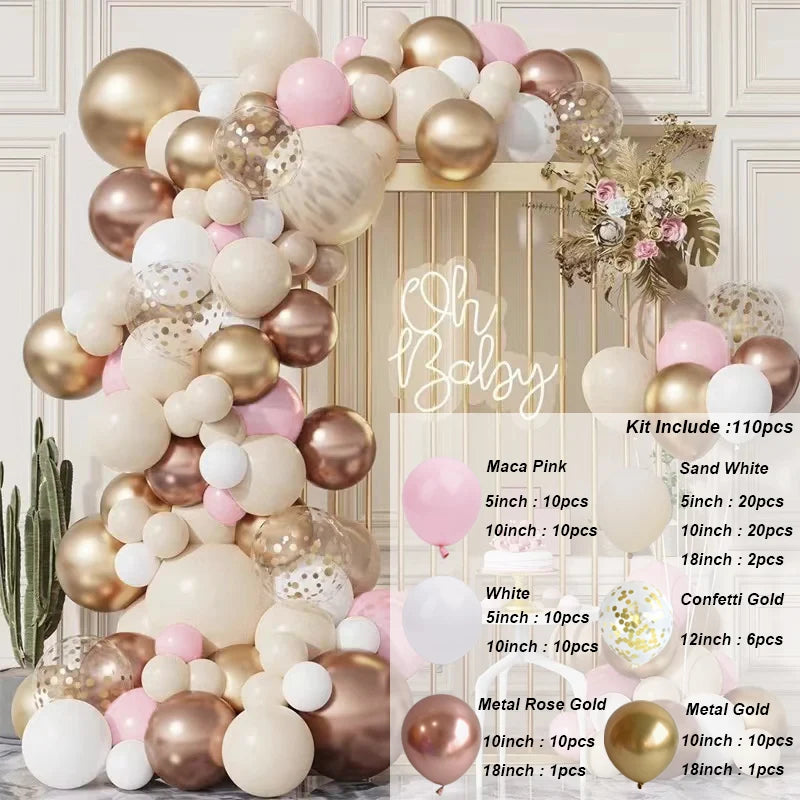 Kaffeebraun Beige Ballon Girlande Bogen Kit Oh Babyparty Dekoration Rustikale Hochzeit Kindergeburtstag Party Taufe Taufe