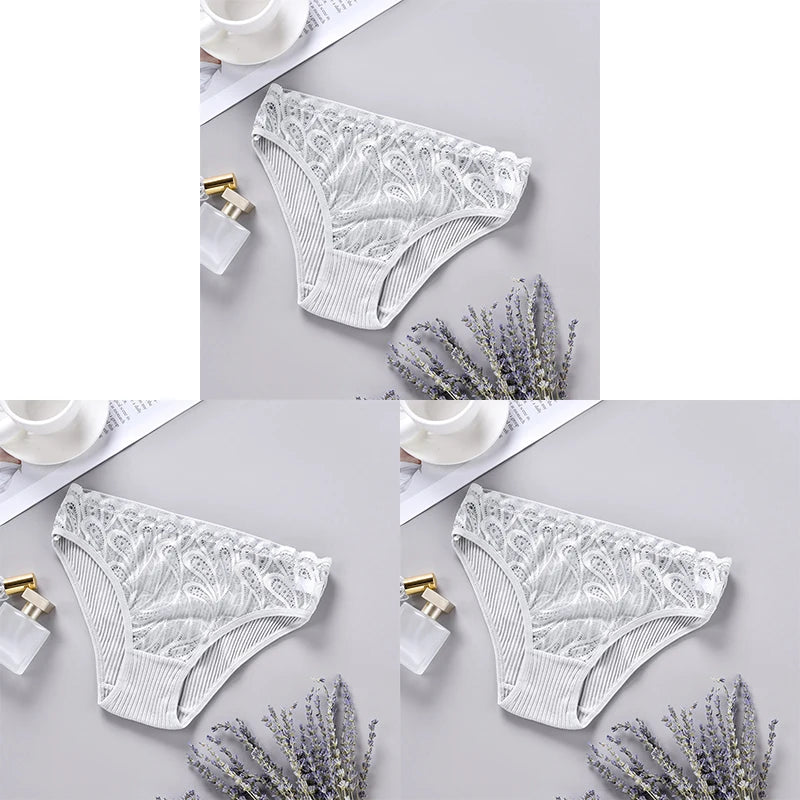 3PCS Cotton Solid Color Women's Panties Breathable Skin-friendly Women's Underwear Home Comfortable Soft Sexy Ladies' Lingerie.