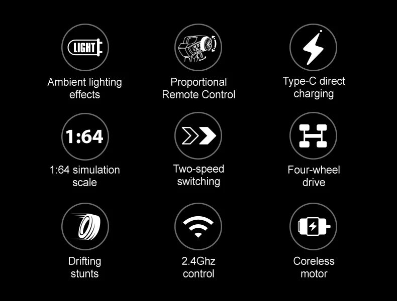 2.4G 4WD 1:64 RC Car High speed Tabletop Remote Control Car Mini Off-Road Climbing Car Mini GTR Racing Desktop Car Children Gift.