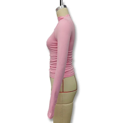 Fashionable Solid Color Women's Polo/Turtle Neck Top 2024 Autumn/Winter New Arrival Slimming Effect Long Sleeve T-Shirt