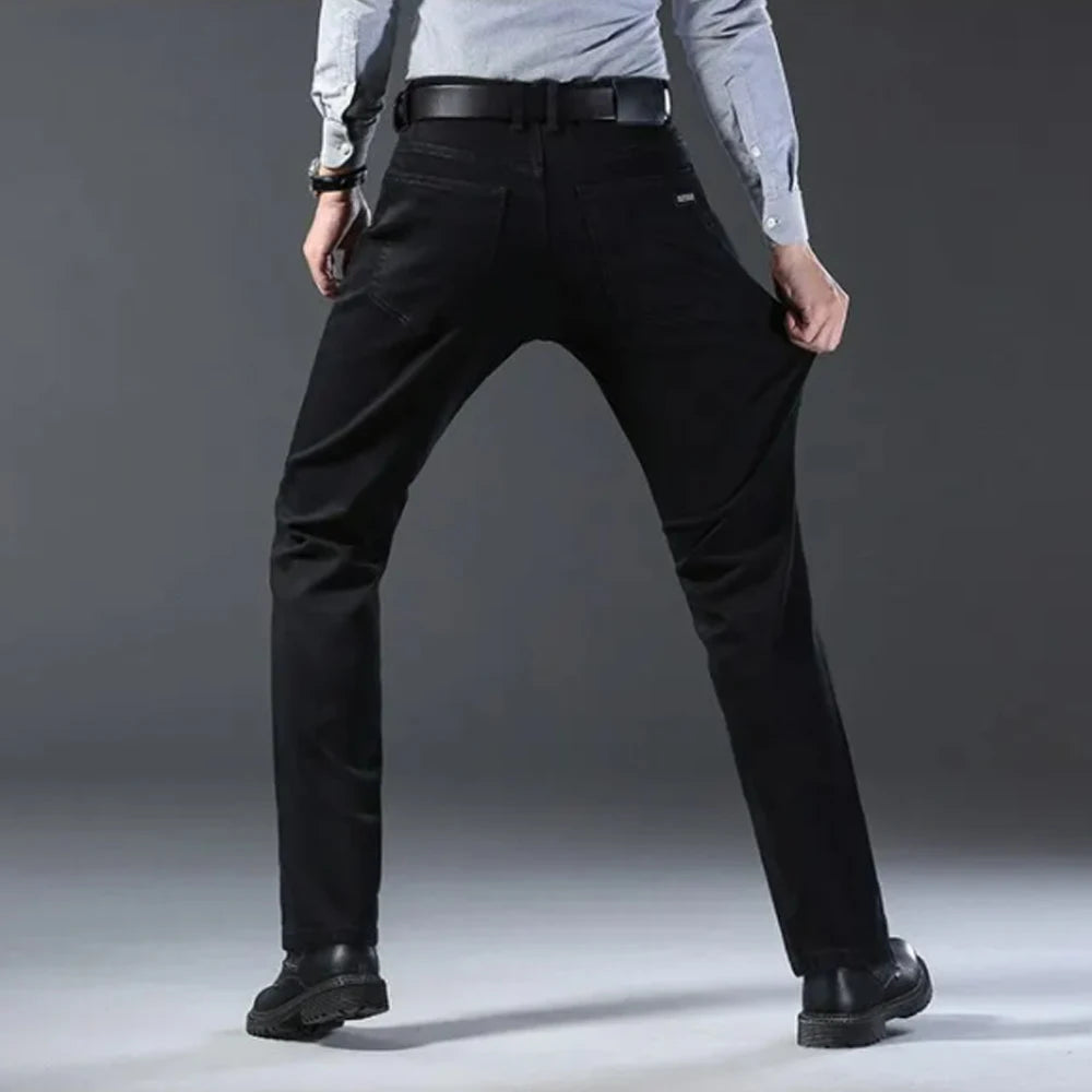 Wthinlee Spring Summer Business Jeans Men Light Blue Casual Straight Stretch Fashion Classic Work Denim Trousers Brand Clothing.