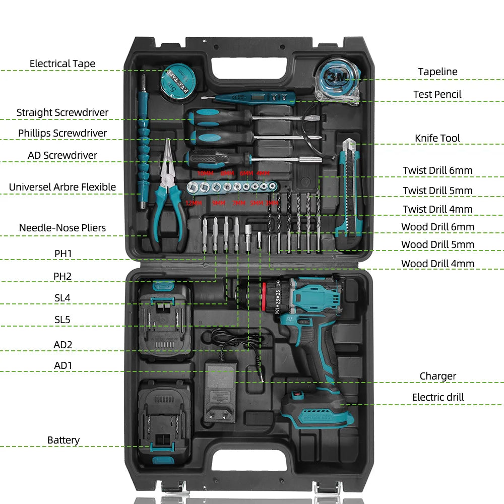 NEWBENY 80N.M 25 + 3 Drehmoment Bürstenlosen Bohrmaschine 3IN1 Akkuschrauber Holzbearbeitung Power Tool Für Makita 18V Batterie pin