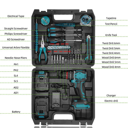 NEWBENY 80N.M 25 + 3 Drehmoment Bürstenlosen Bohrmaschine 3IN1 Akkuschrauber Holzbearbeitung Power Tool Für Makita 18V Batterie pin