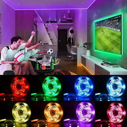 LED-Leuchten für TV, RGB-LED-Streifen, Bluetooth-Steuerung, 5 V, USB-LED-Band, flexibles Band für TV-Hintergrundbeleuchtung, Raumdekoration.