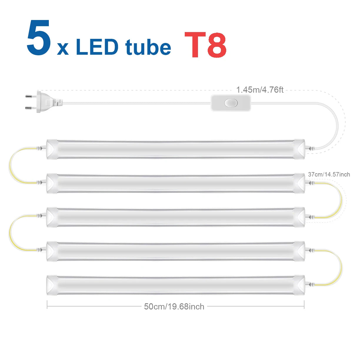 50CM 15W/T5 25W/T8 LED Tube Light 220V Aluminum LED Bulb Bar Wall Lamp For Reading Working Warehouse Home Kitchen Night Lighting