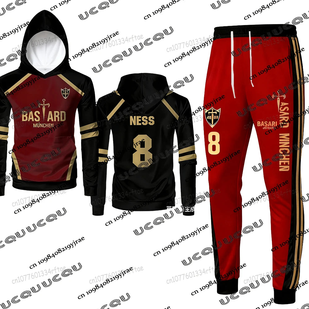 Anime Blue Lock MICHAEL KAISER Tracksuit Sets For Men Hoodies+Long Pants Suits Autumn Winter Casual Sets For Men Christmas Suits.