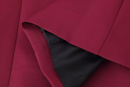 KONDALA 2025 Burgund Quaste Büro Dame Anzüge Einreiher Gerade Blazer + Moderne Gerade Lange Hosen Mode Weiblichen Anzug