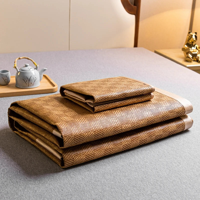 Natural Ice Rattan Mat 90/120/150/180/200cm Cool Summet Mat Mattress Plant Fiber Mat Househould Straw Mats Furniture Protector.